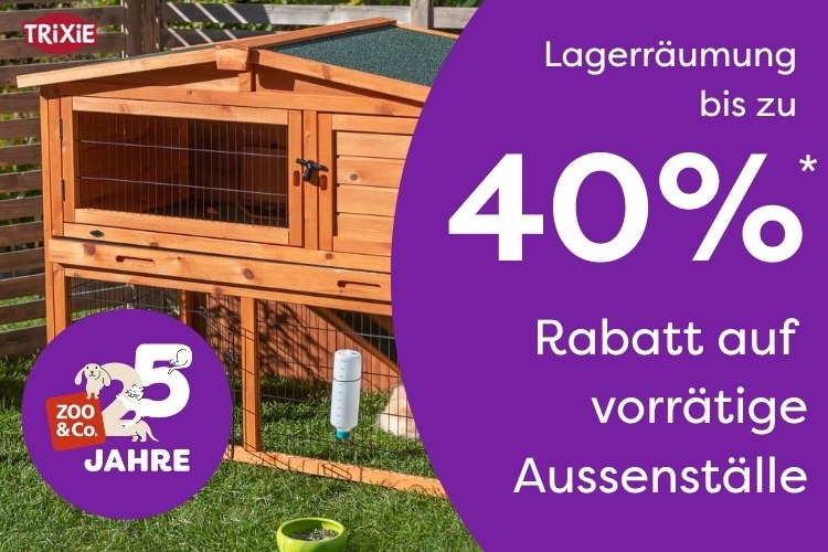 Bis zu 40% auf Vorrätige Kleintieraußenställe. 
